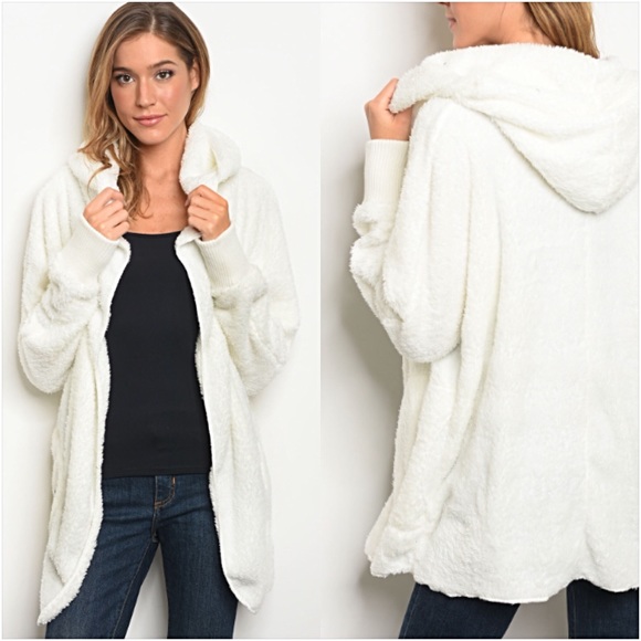 SO SOFT Blush Fuzzy Sweater Jacket Hoodie - Picture 8 of 8